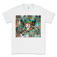 White cowhide bull skull Classic Tee - Zillion Design Studio