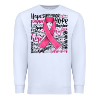 White breast cancer ribbon Premium Sweatshirt - JahusDesignShop