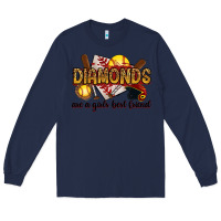 Navy diamonds are a girls best friends Long Sleeve Tee - RanaPortraitStore