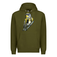 Army Green yellow rumped warbler Premium Hoodie - LillyAllenDesigns
