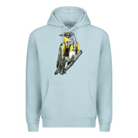 Blue Mist yellow rumped warbler Premium Hoodie - LillyAllenDesigns