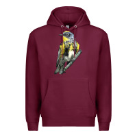 Burgundy yellow rumped warbler Premium Hoodie - LillyAllenDesigns