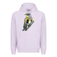 Lilac yellow rumped warbler Premium Hoodie - LillyAllenDesigns