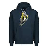 Navy yellow rumped warbler Premium Hoodie - LillyAllenDesigns