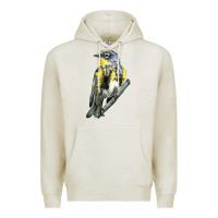 Oatmeal Heather yellow rumped warbler Premium Hoodie - LillyAllenDesigns