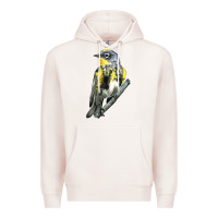 Pale Pink yellow rumped warbler Premium Hoodie - LillyAllenDesigns