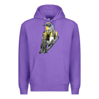 Purple yellow rumped warbler Premium Hoodie - LillyAllenDesigns