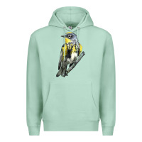 Seafoam yellow rumped warbler Premium Hoodie - LillyAllenDesigns