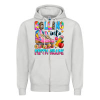 Rolling Into Fifth Grade Zipper Hoodie | Teevron