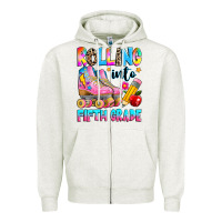 Oatmeal Heather rolling into fifth grade Zipper Hoodie - texasbilliewilder