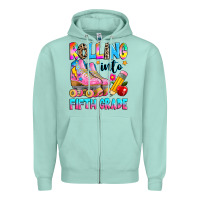 Seafoam rolling into fifth grade Zipper Hoodie - texasbilliewilder