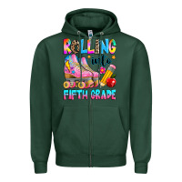Sports Green rolling into fifth grade Zipper Hoodie - texasbilliewilder