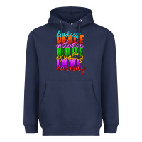 Navy kindness peace inclusion hope equality love diversity Heavyweight Hoodie - HRA Design Shop