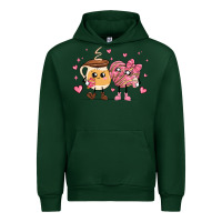Forest Green valentines  day conchas and cafecito Urban Hoodie - MaliasSmallBusiness