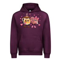Mauve Wine valentines  day conchas and cafecito Urban Hoodie - MaliasSmallBusiness