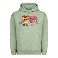 Pigment Oil Green valentines  day conchas and cafecito Urban Hoodie - MaliasSmallBusiness