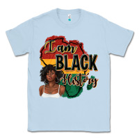 Dusty Blue i am black history Classic Tee - texasbilliewilder
