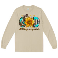 Mushroom with god all things possible Long Sleeve Tee - RanaPortraitStore