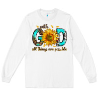 White with god all things possible Long Sleeve Tee - RanaPortraitStore