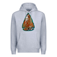Heather Grey cowhide rusty arrowhead Premium Hoodie - Jasminsmagicworld