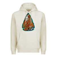 Oatmeal Heather cowhide rusty arrowhead Premium Hoodie - Jasminsmagicworld