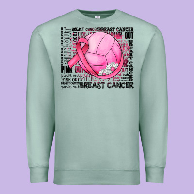 Breast Cancer Volleyball Premium Sweatshirt Designed By Jahusdesignshop