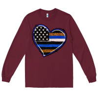 Burgundy police heart Long Sleeve Tee - RanaPortraitStore