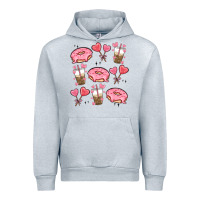 Heather Grey valentines day doodles Urban Hoodie - MaliasSmallBusiness