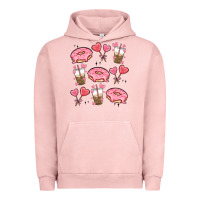 Pigment Salmon valentines day doodles Urban Hoodie - MaliasSmallBusiness