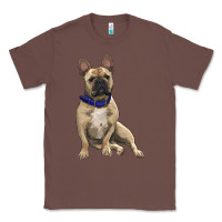 Chestnut French bulldog with royal blue Classic Tee - RanaPortraitStore