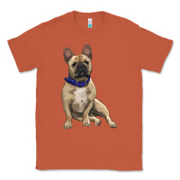 Copper French bulldog with royal blue Classic Tee - RanaPortraitStore