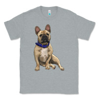 Heather Grey French bulldog with royal blue Classic Tee - RanaPortraitStore