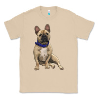 Mushroom French bulldog with royal blue Classic Tee - RanaPortraitStore
