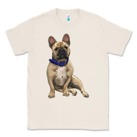 Natural French bulldog with royal blue Classic Tee - RanaPortraitStore