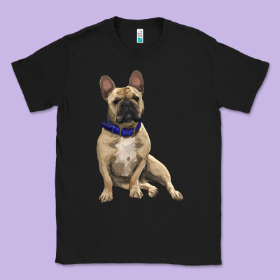 French Bulldog With Royal Blue Classic Tee Designed By Ranaportraitstore