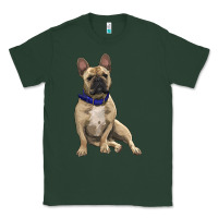 Sports Green French bulldog with royal blue Classic Tee - RanaPortraitStore