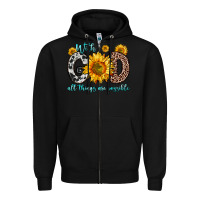 Black with god all things are possible sunflower Zipper Hoodie - Zillion Design Studio