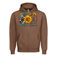 Chestnut with god all things are possible sunflower Zipper Hoodie - Zillion Design Studio