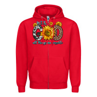 Red with god all things are possible sunflower Zipper Hoodie - Zillion Design Studio