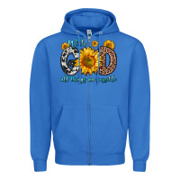 True Royal with god all things are possible sunflower Zipper Hoodie - Zillion Design Studio