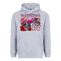 Heather Grey valentines day monster truck Heavyweight Hoodie - RacoonDesign