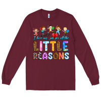 Burgundy i love my job for all the little reason Long Sleeve Tee - RanaPortraitStore