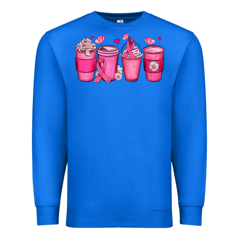 Breast Cancer Coffee Cups Premium Sweatshirt by JahusDesignShop | Teevron