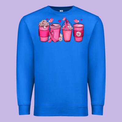 Breast Cancer Coffee Cups Premium Sweatshirt Designed By Jahusdesignshop
