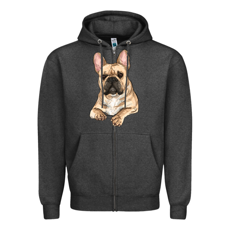 French Bulldog Sitting Zipper Hoodie by RanaPortraitStore | Teevron