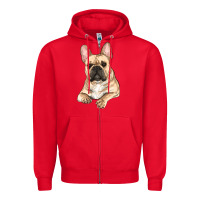 Red french bulldog sitting Zipper Hoodie - RanaPortraitStore