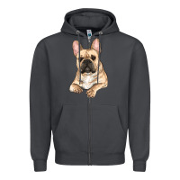 Smoke french bulldog sitting Zipper Hoodie - RanaPortraitStore