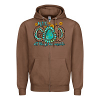 Chestnut with god all things are possible gemstone Zipper Hoodie - Zillion Design Studio