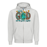 Dove Grey with god all things are possible gemstone Zipper Hoodie - Zillion Design Studio