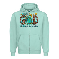 Seafoam with god all things are possible gemstone Zipper Hoodie - Zillion Design Studio